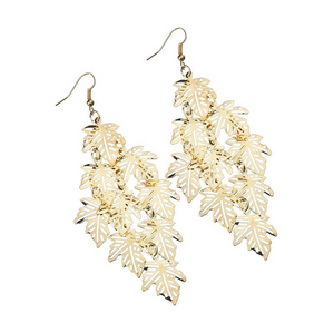 Gold Leaf Drop Earring