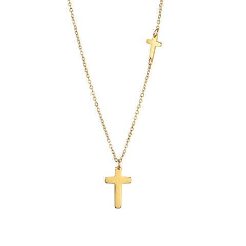 Double Cross Necklace