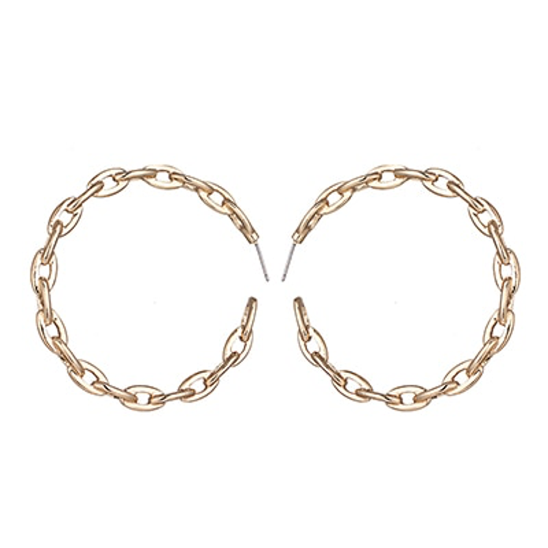 Gold Chain Hoop