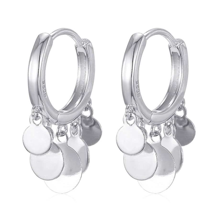Silver Tassel Huggie Hoop