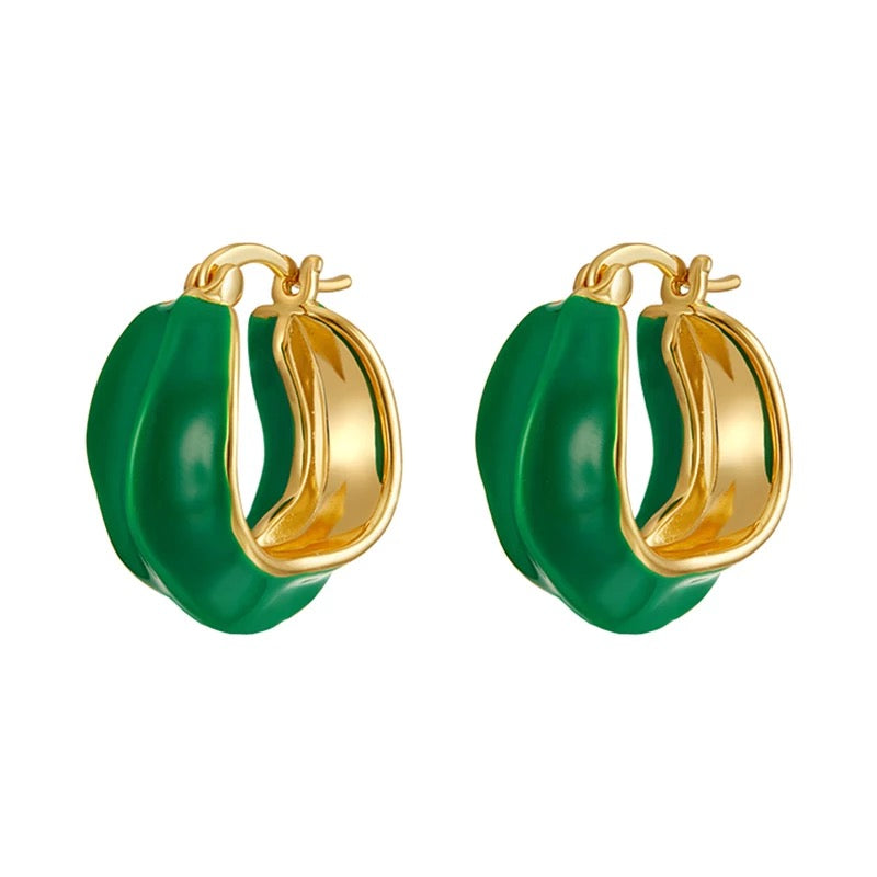 Emerald Gold Hoop