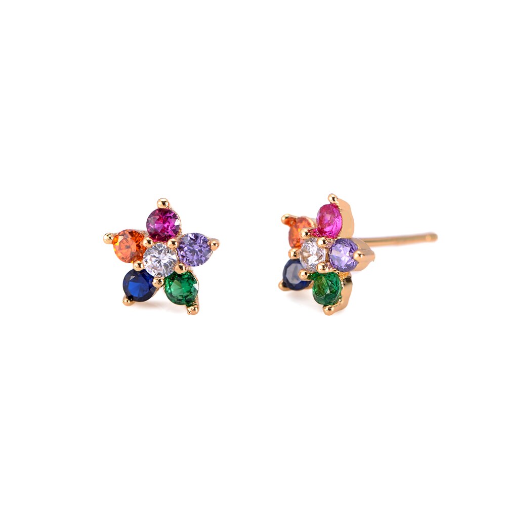 Rainbow Flower Stud